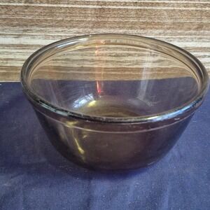 Anchor Hocking Ovenware 1 Qt Smoky Gray Glass Mixing Bowl 1056 USA Made